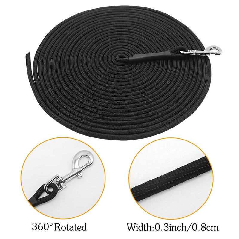 Vivifying Long Dog Leash - 32FT Floating Leash for Dog Training, Lightweight Check Cord Rope for Outdoor, Hiking, Swimming, Beach and Lake (Black) - Image 3